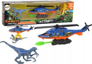 LeanToys Helikopter Śmigłowiec Park Dinozaurów Zestaw Niebieski Dino Park 1