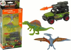 LeanToys Dinozaury Figurki Zestaw Auto Rakieta Pomarańczowy 1