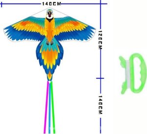 LeanToys Duży Latawiec Ptak Długi Ogon Wstążki Kolorowy Papuga 250cm x 140cm 2