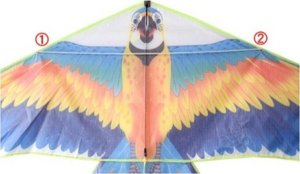 LeanToys Duży Latawiec Ptak Długi Ogon Wstążki Kolorowy Papuga 250cm x 140cm 3