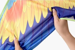 LeanToys Duży Latawiec Ptak Długi Ogon Wstążki Kolorowy Papuga 250cm x 140cm 4