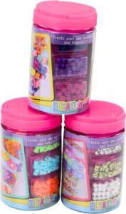 LeanToys Zestaw Koralików W Słoiku Do Tworzenia Biżuterii 3w1 3