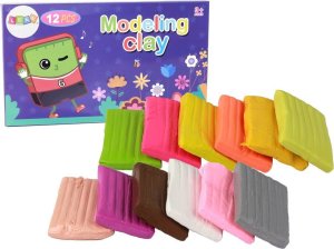 LeanToys Modelina 12 Kolorów Pastelowe Żywe Kolory Mix Zestaw 1