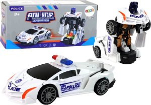 LeanToys Samochód-Robot Policja Biały 2w1 Transformacja 1