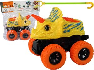 LeanToys Pojazd Terenowy Pchacz Triceratops Gumowe Koła Żółty 1