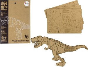 LeanToys Drewniane Puzzle Przestrzenne 3D T-Rex Składanka Edukacyjna 22 Elementy 1