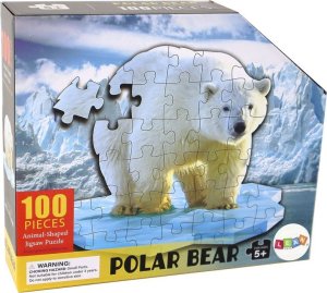 LeanToys Puzzle 100 Elementów Motyw Niedźwiedzia Polarnego 1