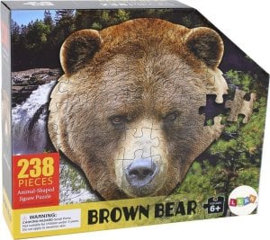 LeanToys Puzzle 237 Elementów Motyw Głowy Niedźwiedzia Brunatnego 1