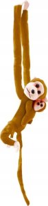LeanToys Maskotka Pluszowa Małpka z Dzieckiem Ciemno Brązowa 70 cm 4