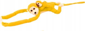 LeanToys Maskotka Pluszowa Małpka z Dzieckiem Żółta 90 cm 2