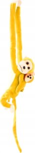 LeanToys Maskotka Pluszowa Małpka z Dzieckiem Żółta 90 cm 4