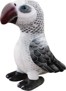 LeanToys Maskotka Pluszowa Papuga Szara 20 cm 2