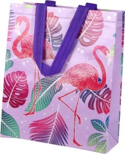 LeanToys Torba Prezentowa Flamingi Fioletowa 30,5cm x 24,5cm x 10cm 1