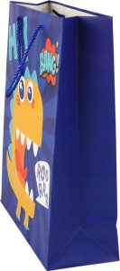 LeanToys Papierowa Torba Prezentowa Granatowa Dinozaur 41,5cm x 30cm x 12cm 3