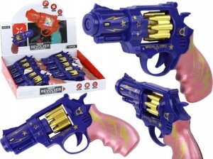 LeanToys Pistolet Niebiesko - Różowy Revolver Broń Dźwięki Światła 1