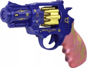 LeanToys Pistolet Niebiesko - Różowy Revolver Broń Dźwięki Światła 2