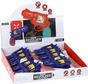 LeanToys Pistolet Niebiesko - Różowy Revolver Broń Dźwięki Światła 5