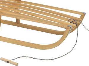 LeanToys Sanki Drewniane Z Oparciem Sznurek Saneczki Duże 3