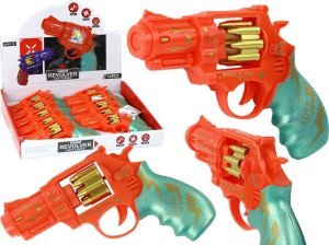 LeanToys Pistolet Pomarańczowy Revolver Broń Dźwięki Światła 1