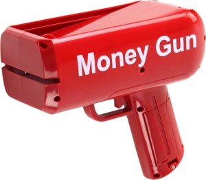 LeanToys Pistolet Na Pieniądze Strzelający Czerwony Wyrzutnia Money Gun Banknoty 2