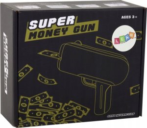 LeanToys Pistolet Na Pieniądze Strzelający Czerwony Wyrzutnia Money Gun Banknoty 5