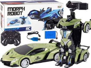 LeanToys Samochód- Robot Transformacja R/C 1:10 Zielony Sterowanie Gestami 1