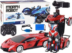 LeanToys Samochód- Robot Transformacja R/C 1:10 Czerwony Sterowanie Gestami 1