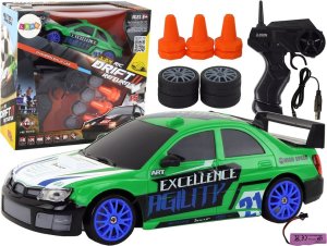 LeanToys Autko Sportowe Zdalnie Sterowane R/C 1:24 Zielone Wymienne Koła 1