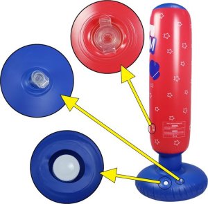 LeanToys Nadmuchiwany worek bokserski czerwono niebieski 125CM (17225) 3