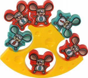 LeanToys Gra Zręcznościowa Myszki Balansujące Serowa Wieża 12 ele. Lekcja Matematyki 2