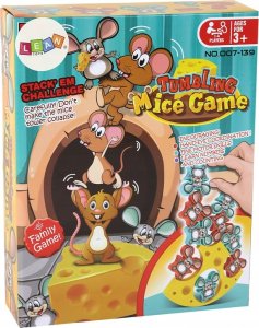 LeanToys Gra Zręcznościowa Myszki Balansujące Serowa Wieża 12 ele. Lekcja Matematyki 5