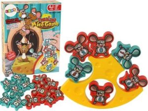 LeanToys Gra Zręcznościowa Myszki Balansujące Serowa Wieża 12 ele. Lekcja Matematyki 6