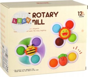 LeanToys Zabawka Sensoryczna Spinnery Pszczółka Słoneczko Marchewka Przyssawki 4