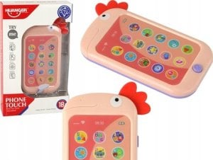 LeanToys Telefon Edukacyjny Nauka Angielskiego Kurczak Różowy 1