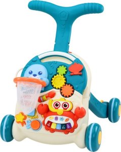 LeanToys Chodzik Pchacz Edukacyjny Stolik 2w1 Panel Interaktywny Niebieski 2