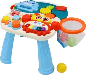 LeanToys Chodzik Pchacz Edukacyjny Stolik 2w1 Panel Interaktywny Niebieski 3