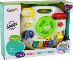 LeanToys Edukacyjny Interaktywny Stolik Tablica 2w1 Dla Maluchów Kierownica 2