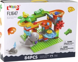 LeanToys Klocki Konstrukcyjne Zjeżdżalnia Dla Kulek Wieloryb 84 el 3