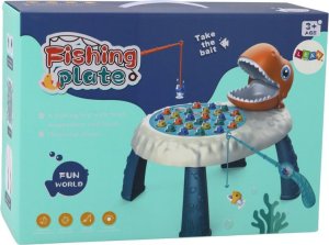 LeanToys Gra Zręcznościowa Łowienie Rybek Stolik Dinozaur Pomarańczowy 4