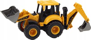 LeanToys Pojazd Budowlany Koparka Dwie Łyżki Regulacja Żółta 2