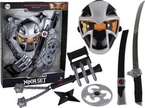 LeanToys Ninja Zestaw Wojownika Miecz Maska Shuriken Dyski Pazury Kiścień 1