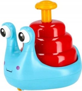 LeanToys Wesoły Ślimak Na Kółkach Jeżdżący Niebiesko-Czerwony 1