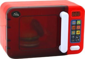 LeanToys Kuchenka Mikrofalowa Mikrofala Zabawkowa Czerwona Dodatki 3