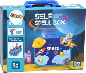 LeanToys Walizka Zestaw DIY Układanka Klocki Kosmos Wkrętarka 228 ele. 4