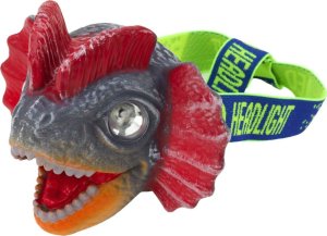LeanToys Latarka Czołówka Dinozaur Regulowana Opaska 3 Diody Led 2
