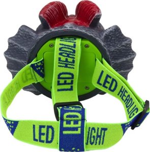 LeanToys Latarka Czołówka Dinozaur Regulowana Opaska 3 Diody Led 3