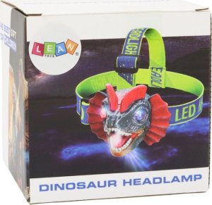LeanToys Latarka Czołówka Dinozaur Regulowana Opaska 3 Diody Led 5