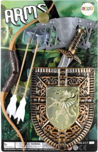 LeanToys Zestaw Rycerza Łuk Miecz Tarcza Kostium Rycerski 4