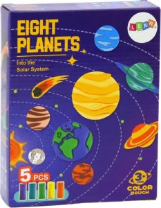 LeanToys Zestaw Plastyczny Ciastolina 8 Planet Foremki 5 Kolorów 3
