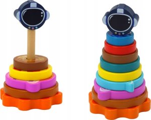 LeanToys Piramida Sorter Drewniany Układanka Piramidka Planety Kosmos 10 ele. 2